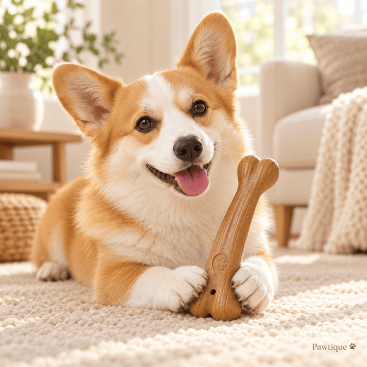 Pawtique Wood-Grain Composite Dog Chew Toy - Pawtique