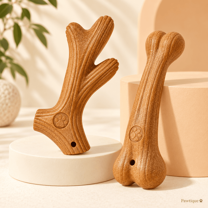 Pawtique Wood-Grain Composite Dog Chew Toy - Pawtique