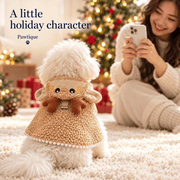 Pawtique Woodland Cheer Fleece Pet Cape - Pawtique