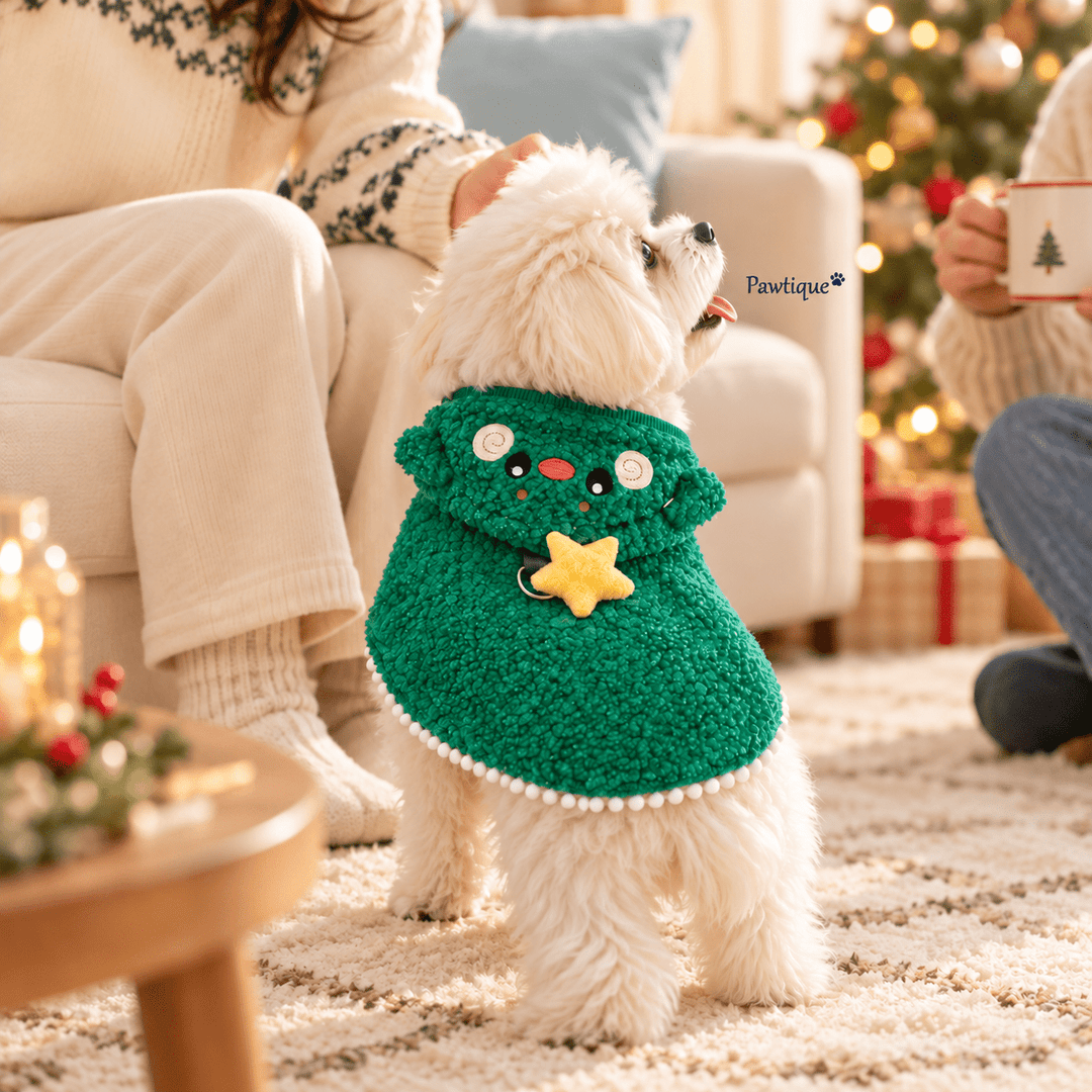 Pawtique Woodland Cheer Fleece Pet Cape - Pawtique