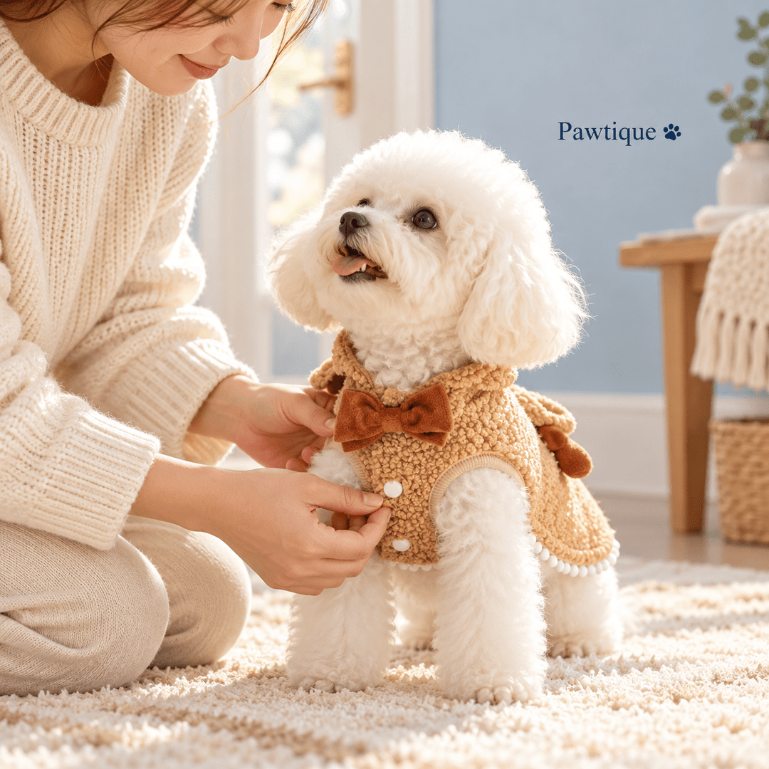 Pawtique Woodland Cheer Fleece Pet Cape - Pawtique