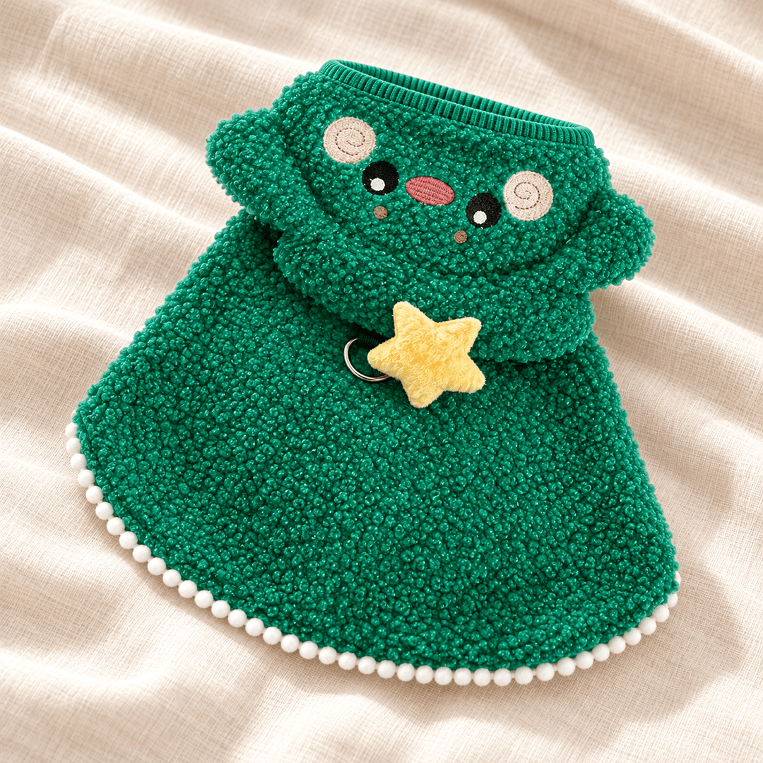 Pawtique Woodland Cheer Fleece Pet Cape - Pawtique