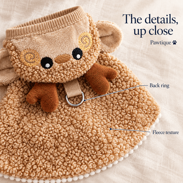 Pawtique Woodland Cheer Fleece Pet Cape - Pawtique