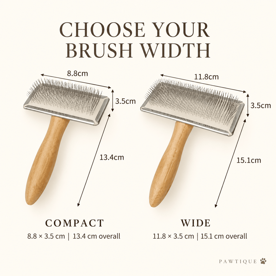Pawtique WoodSlick™ Angled-Pin Slicker Brush - Pawtique