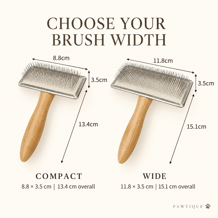 Pawtique WoodSlick™ Angled-Pin Slicker Brush - Pawtique