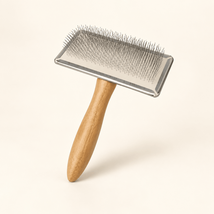 Pawtique WoodSlick™ Angled-Pin Slicker Brush - Pawtique