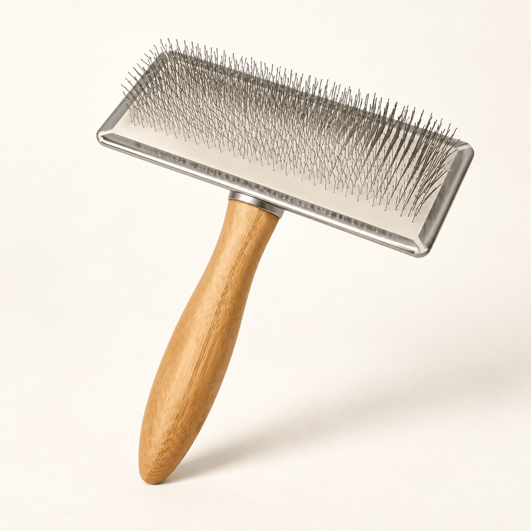 Pawtique WoodSlick™ Angled-Pin Slicker Brush - Pawtique