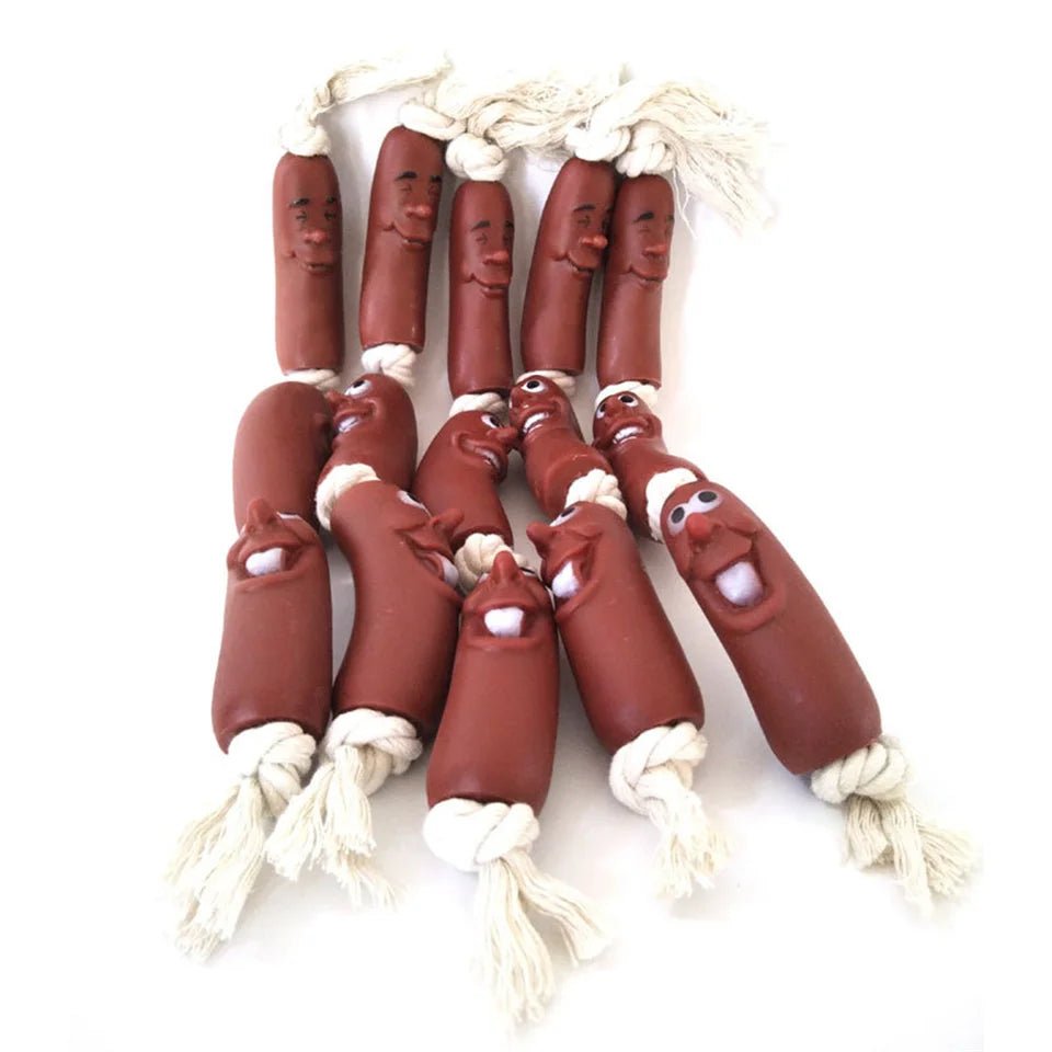 Pet Pull Toy Cotton Rope Sausage Resistant Bite - Pawtique