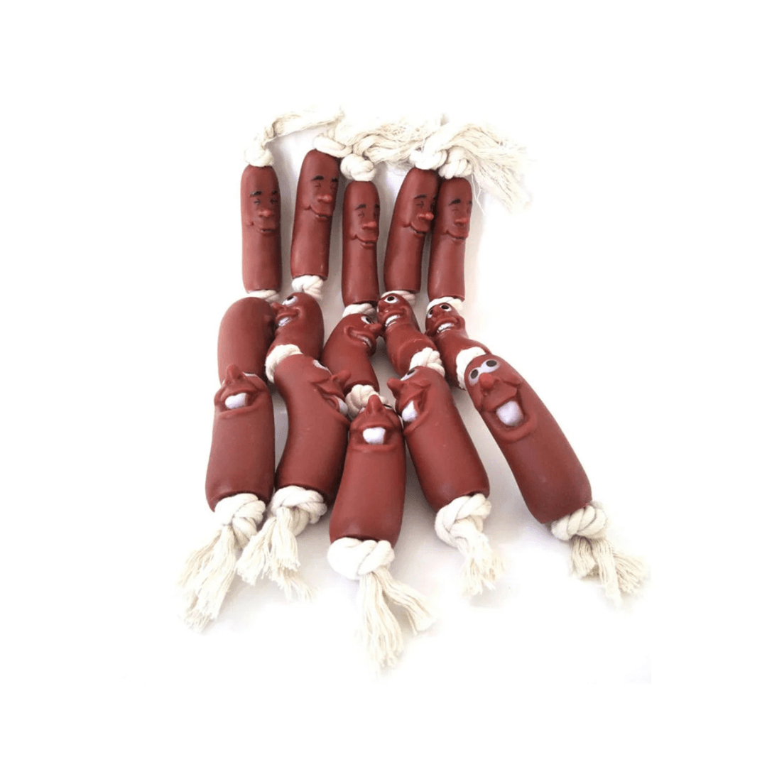 Pet Pull Toy Cotton Rope Sausage Resistant Bite - Pawtique