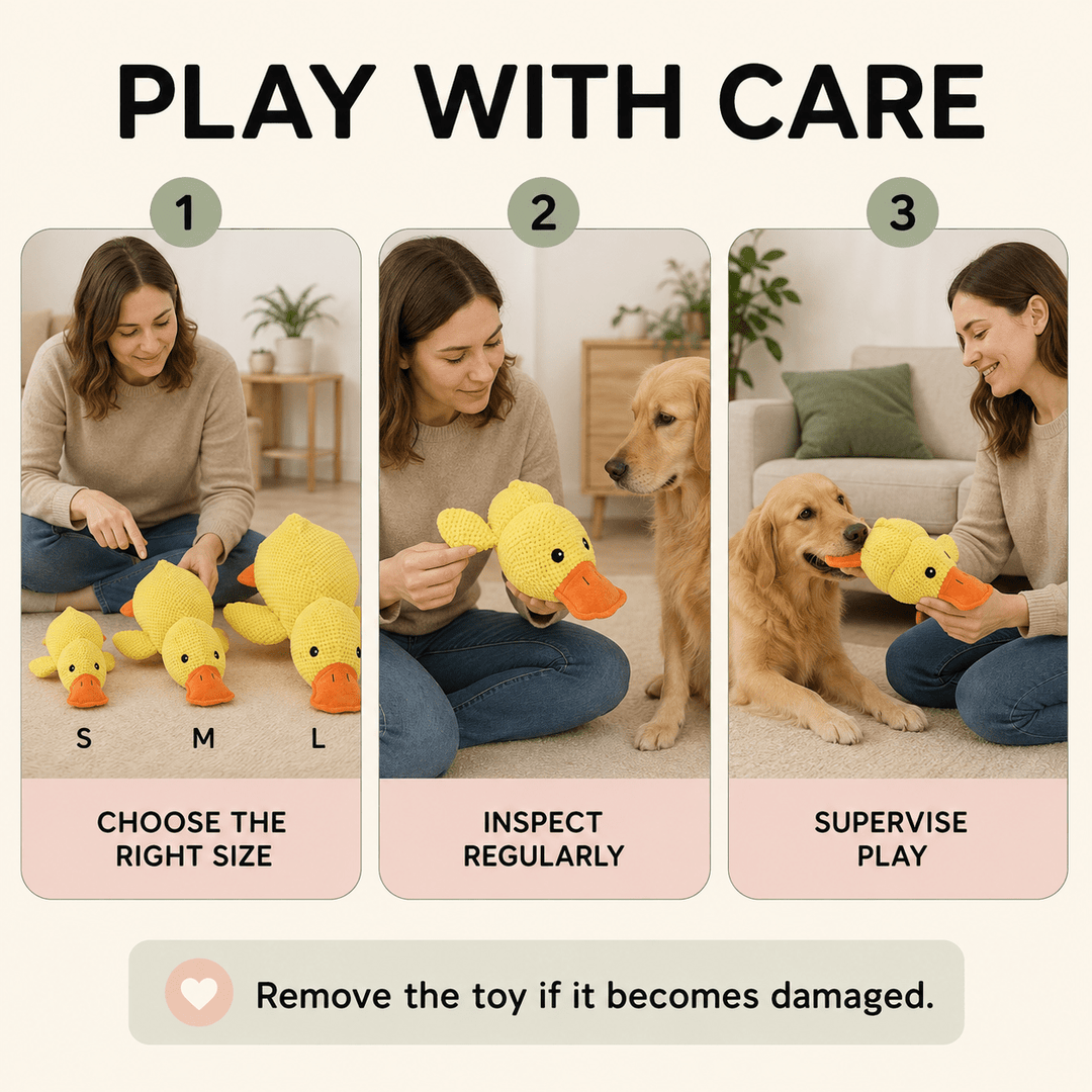 Quacking Duck Plush Dog Toy - Pawtique