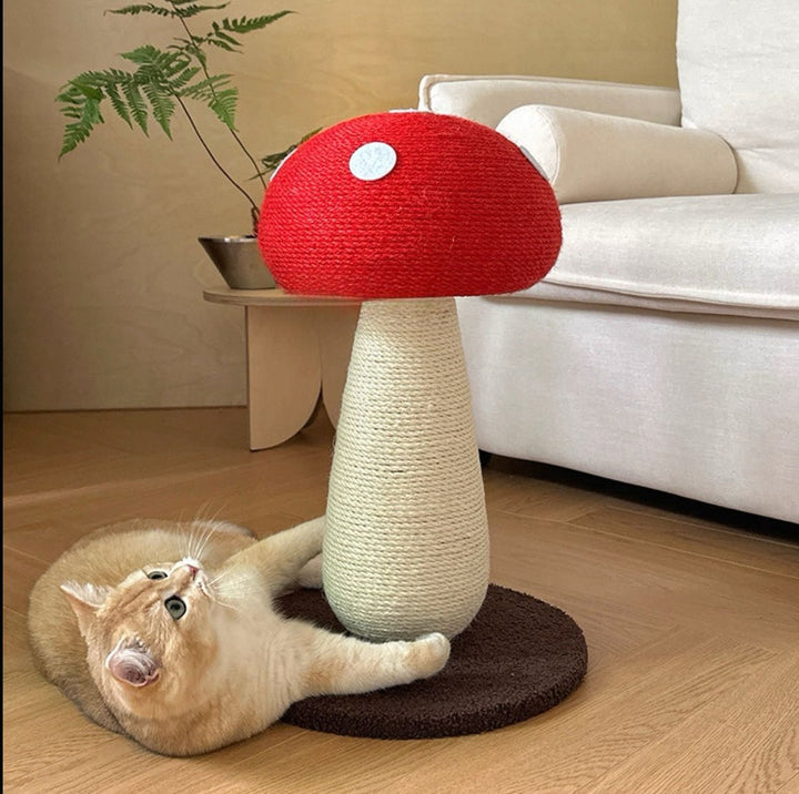 Red Mushroom Cat Scratching Post - Pawtique