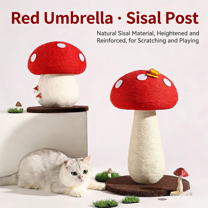 Red Mushroom Cat Scratching Post - Pawtique