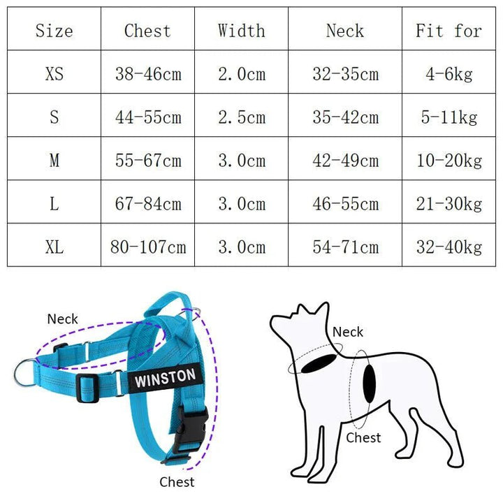 Reflective Adjustable Dog Harness – Personalized Harness for Walking - Pawtique