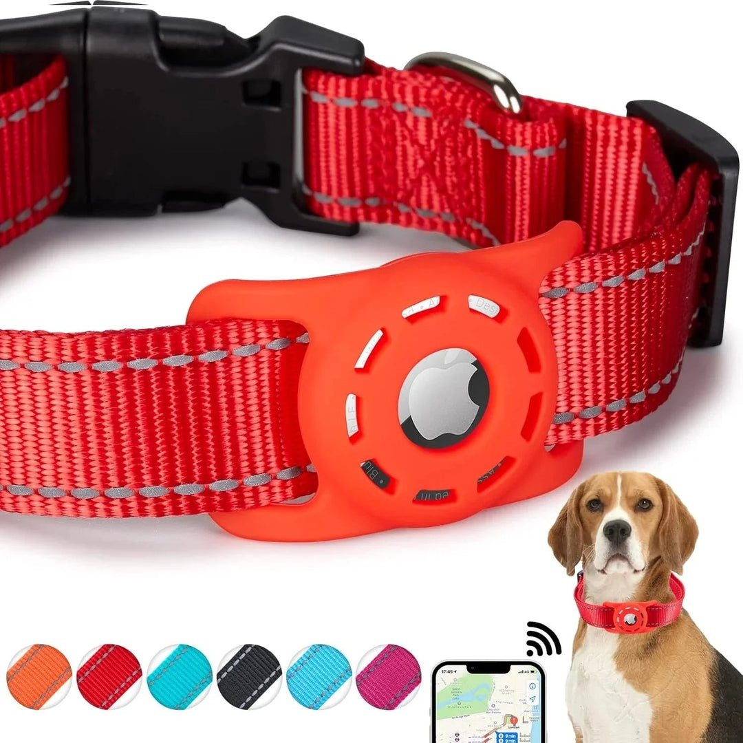 Reflective Airtag Holder Dog Collar - Pawtique