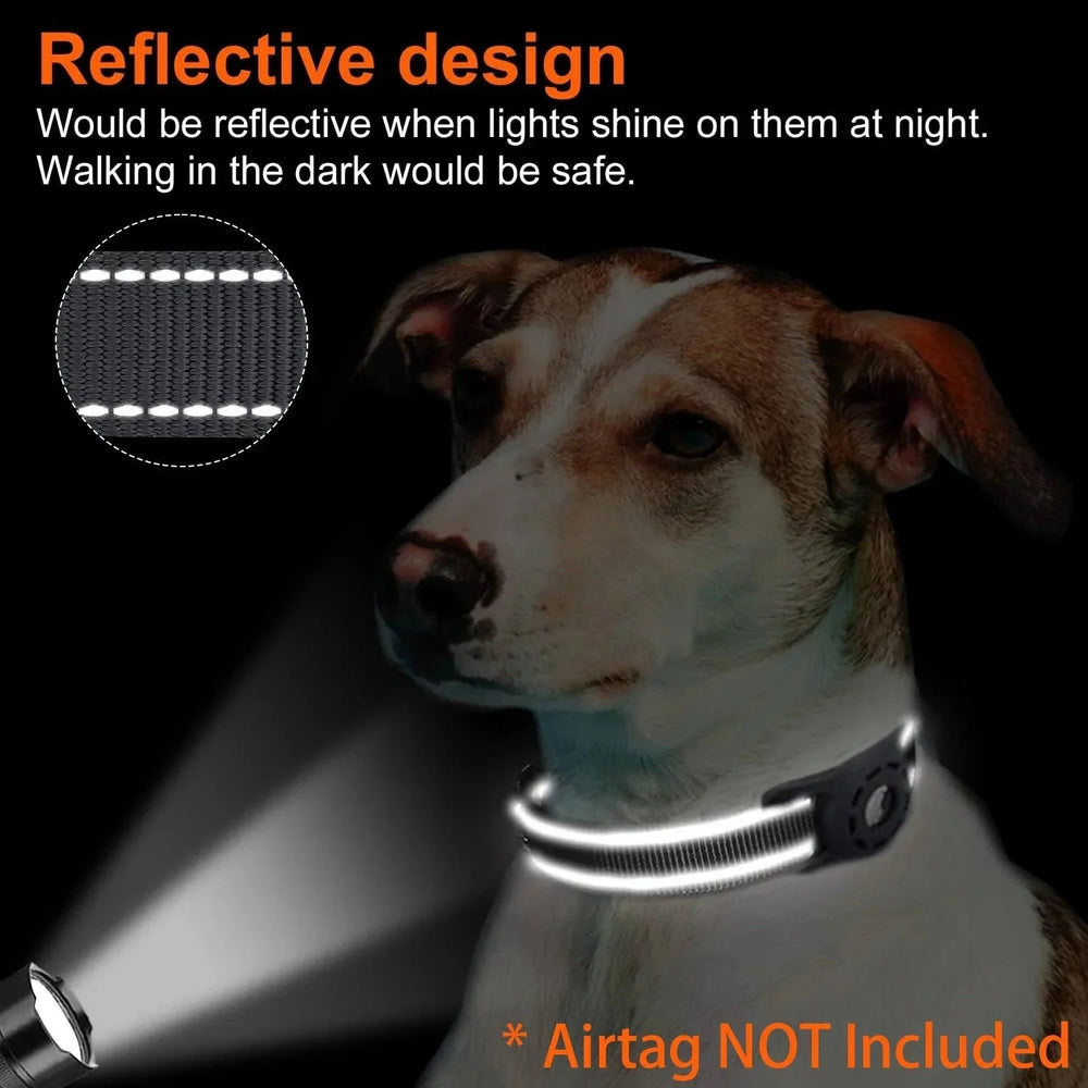 Reflective Airtag Holder Dog Collar - Pawtique