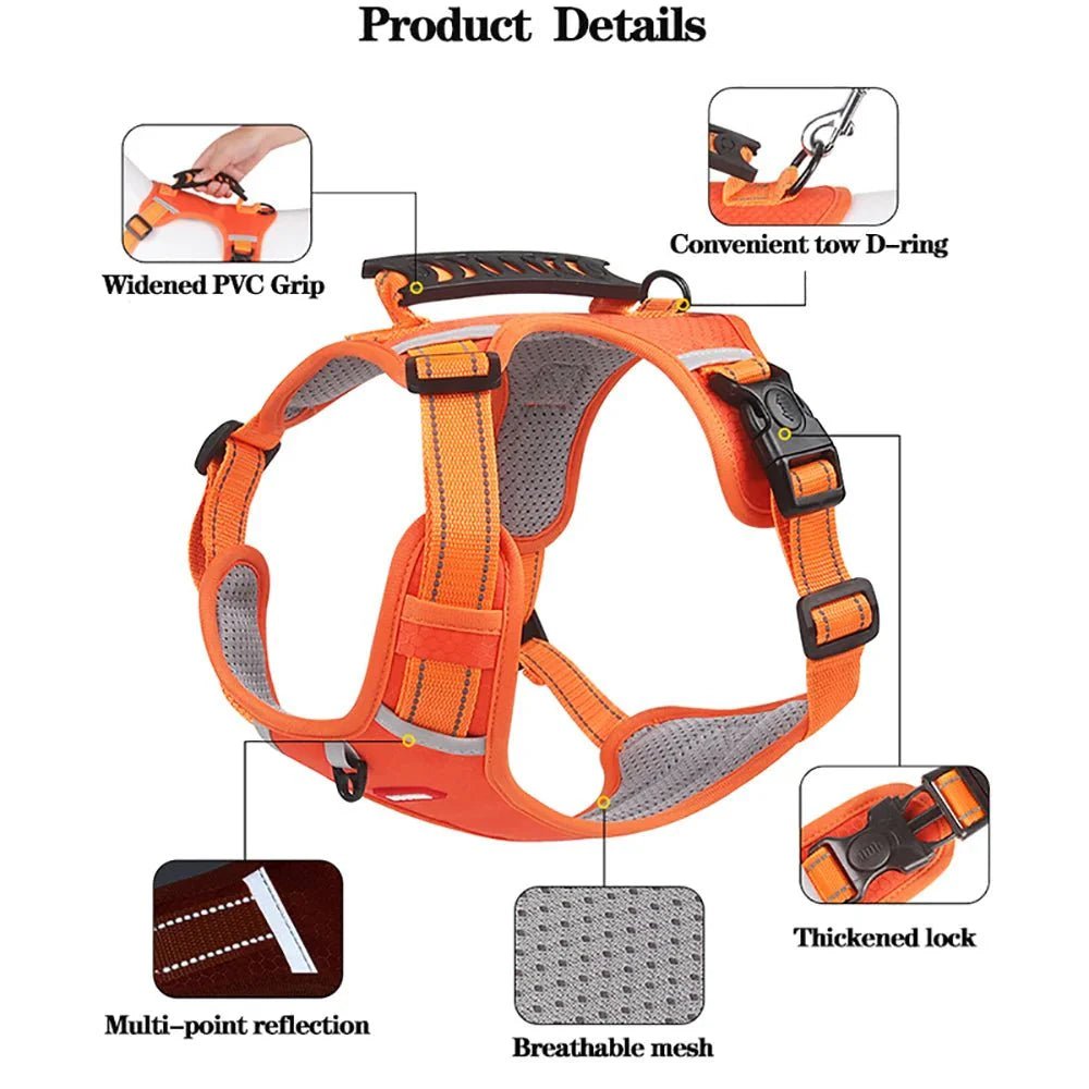 Reflective Dog Harness – Adjustable Nylon Harness for Walking - Pawtique