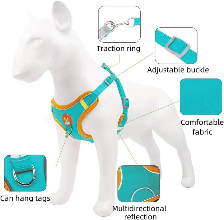 Reflective Dog Harness – Comfortable Nylon Harness for Walking - Pawtique