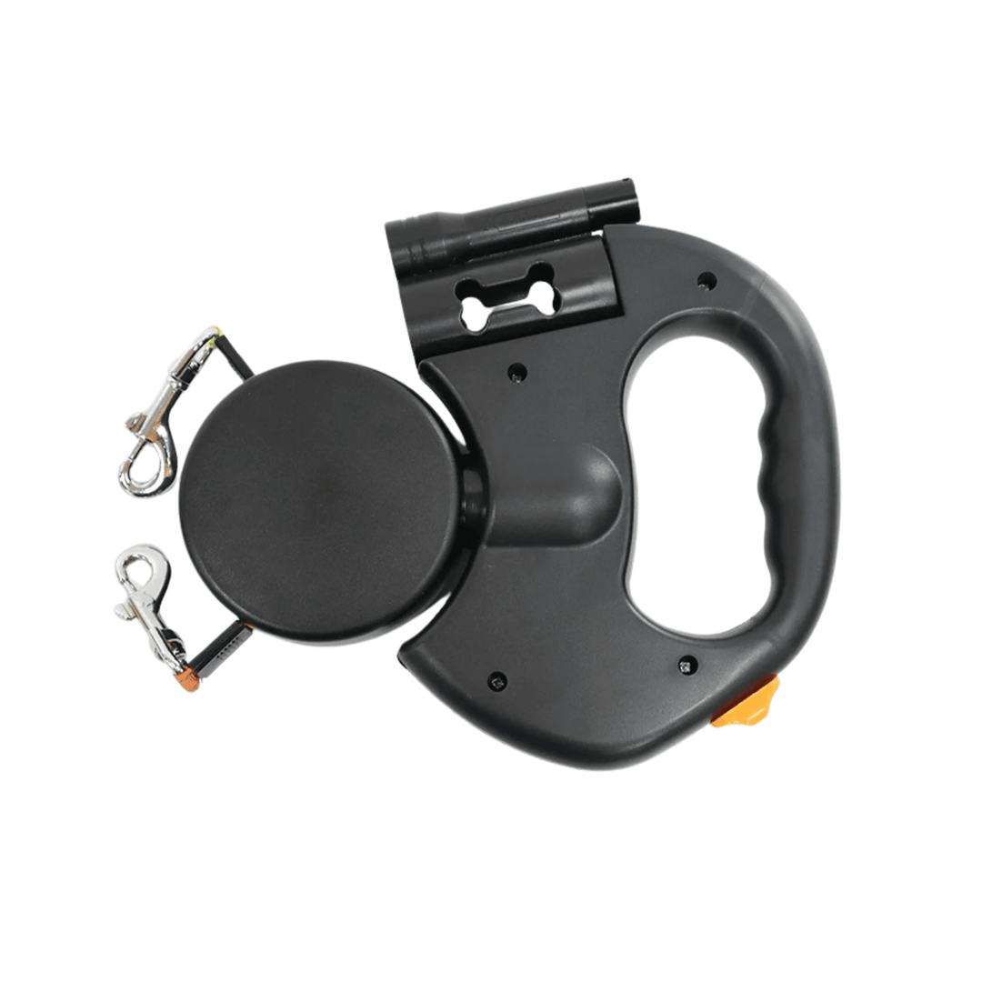 Retractable Double Dog Leash – 360° Rotatable &amp; Anti - Tangle | Reflective 3M Leashes &amp; Brake System - Pawtique