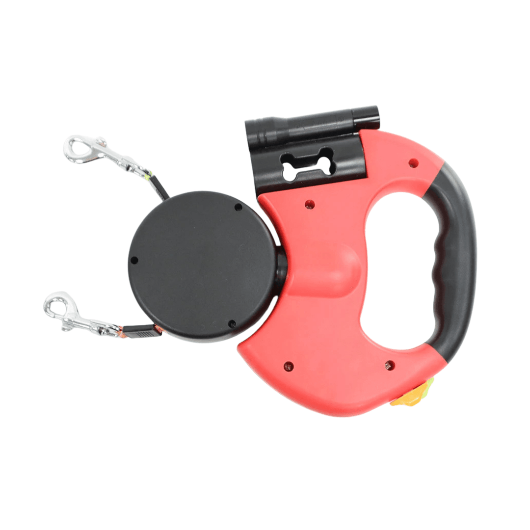 Retractable Double Dog Leash – 360° Rotatable &amp; Anti - Tangle | Reflective 3M Leashes &amp; Brake System - Pawtique
