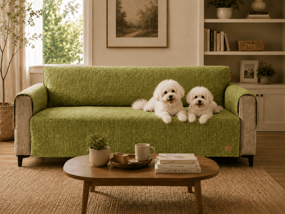 Slipsafe Waterproof Non-Slip Chenille Pet Couch Cover - Pawtique
