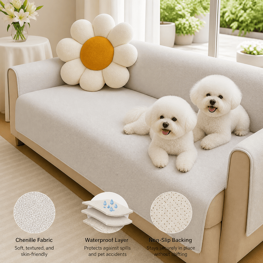 SlipSafe Waterproof Non-Slip Pet Couch Cover - Pawtique