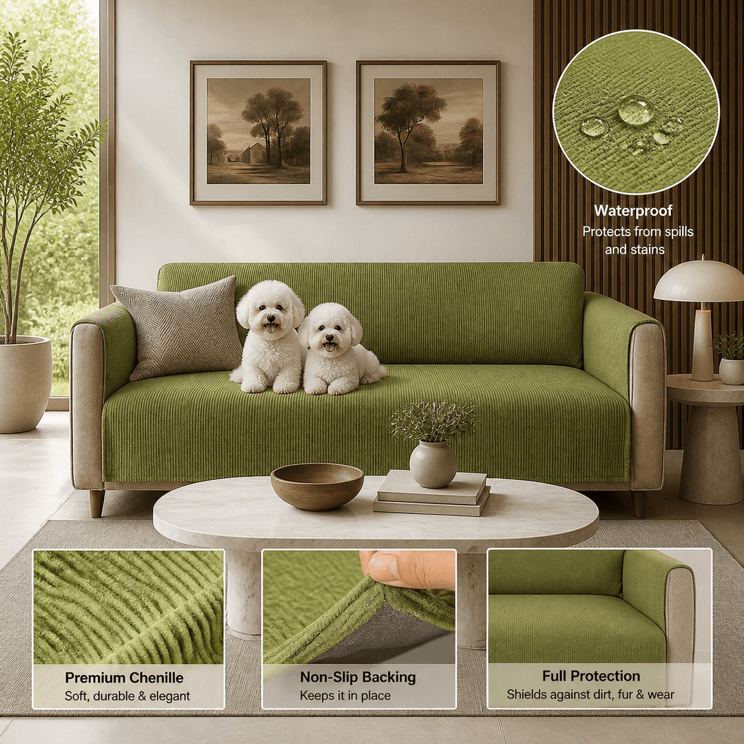 SlipSafe Waterproof Non-Slip Pet Couch Cover - Pawtique
