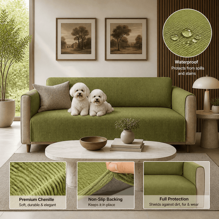 SlipSafe Waterproof Non-Slip Pet Couch Cover - Pawtique