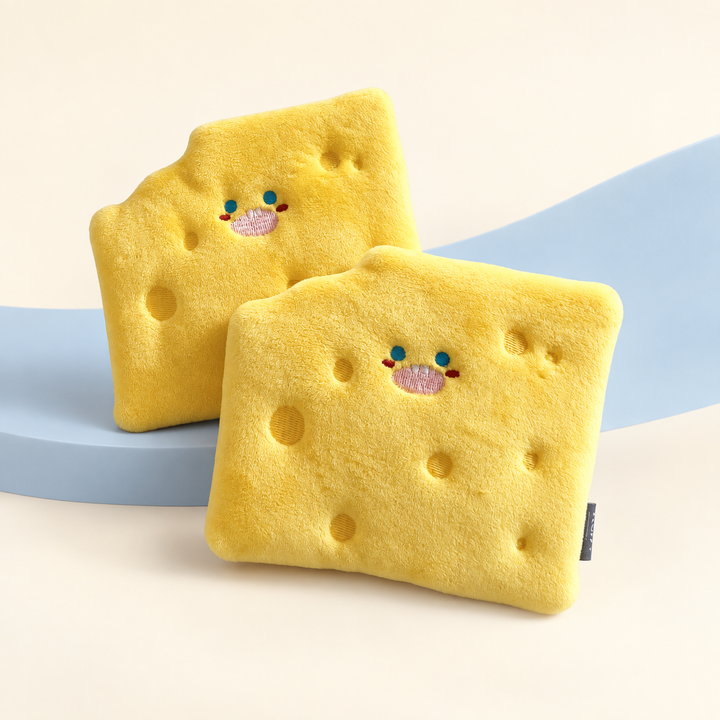 Pawtique SnackTime two cheese squeaky dog toys