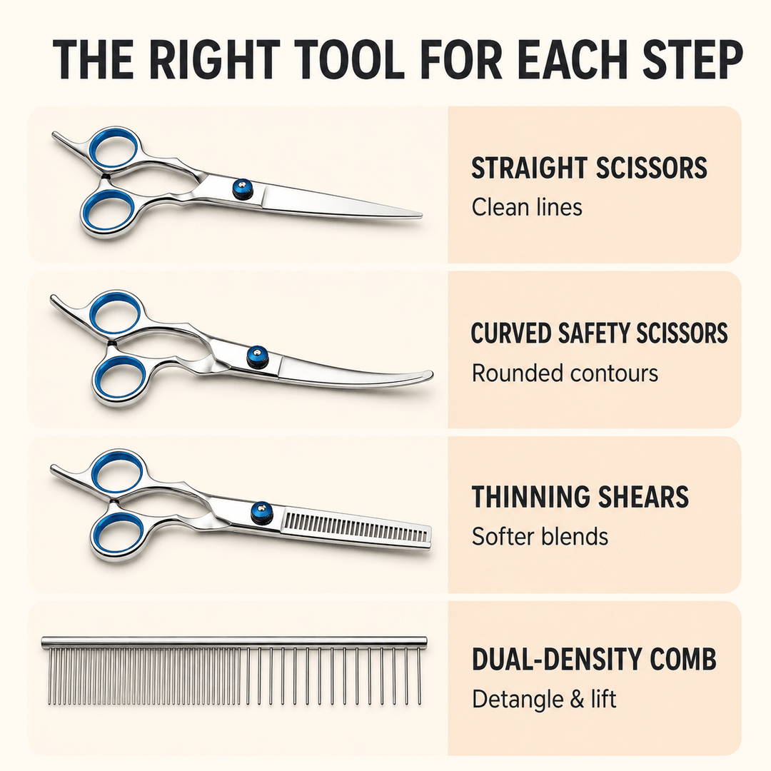 Stainless Steel Pet Grooming Scissors &amp; Comb - Pawtique