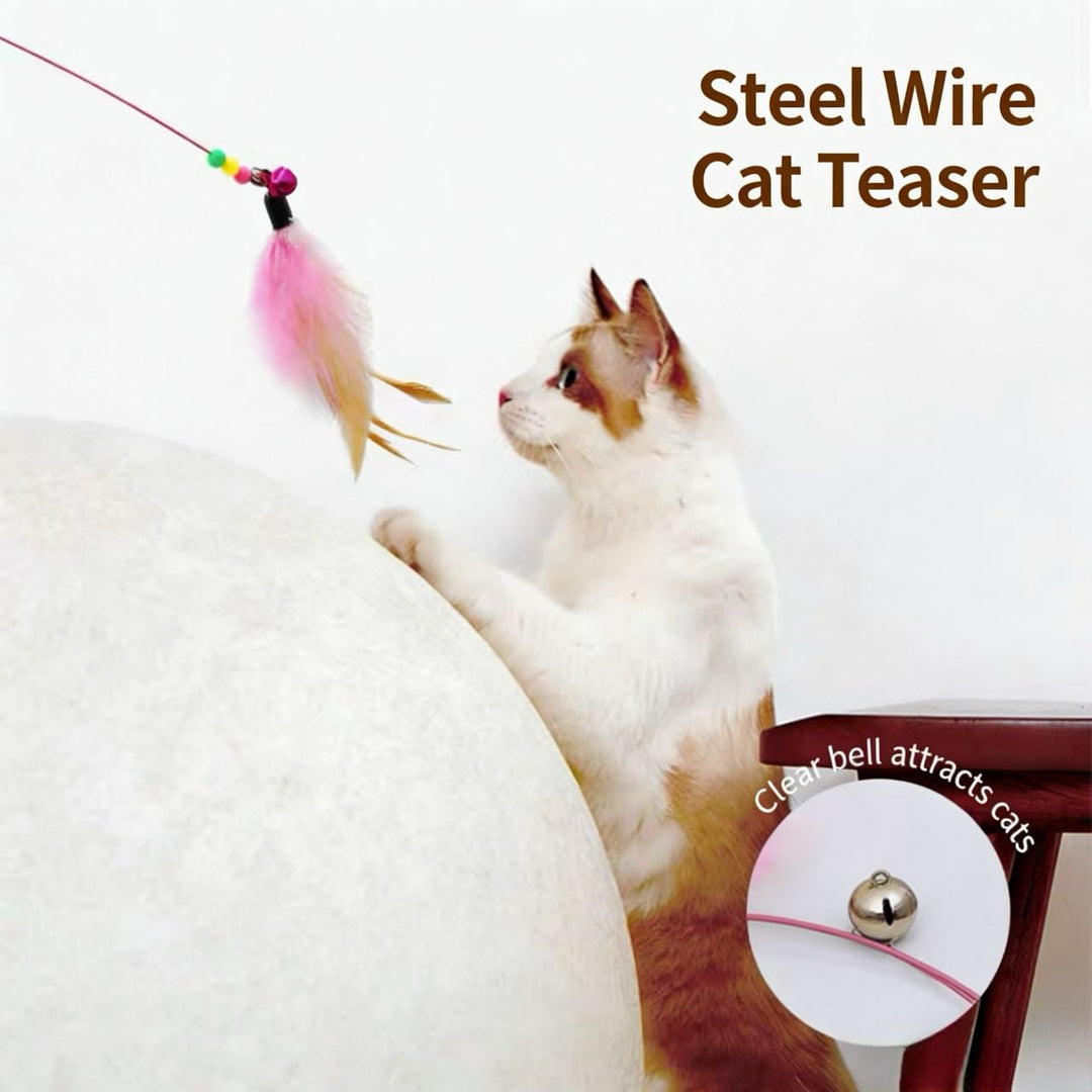 Steel wire feather cat teaser - Pawtique