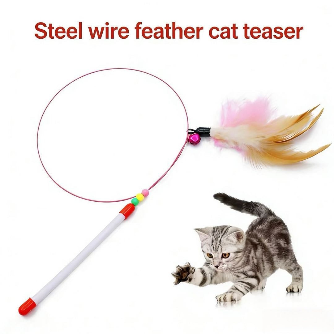 Steel wire feather cat teaser - Pawtique