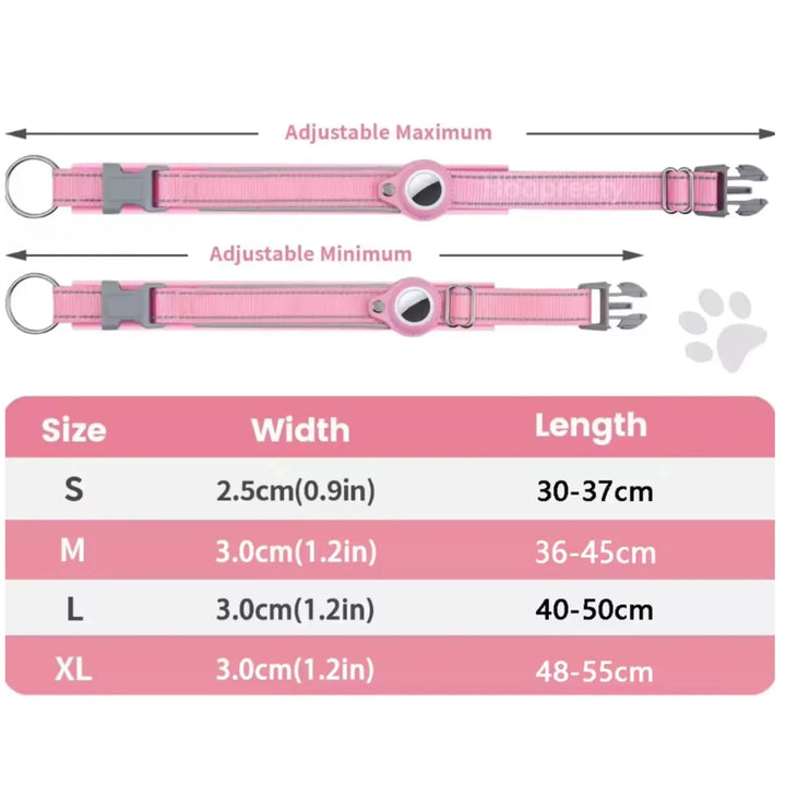 Strong Reflective Airtag Dog Collar - Pawtique