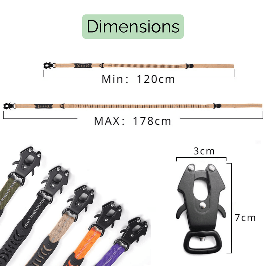 Strong Reflective Dog Leash with Seat Belt - Pawtique