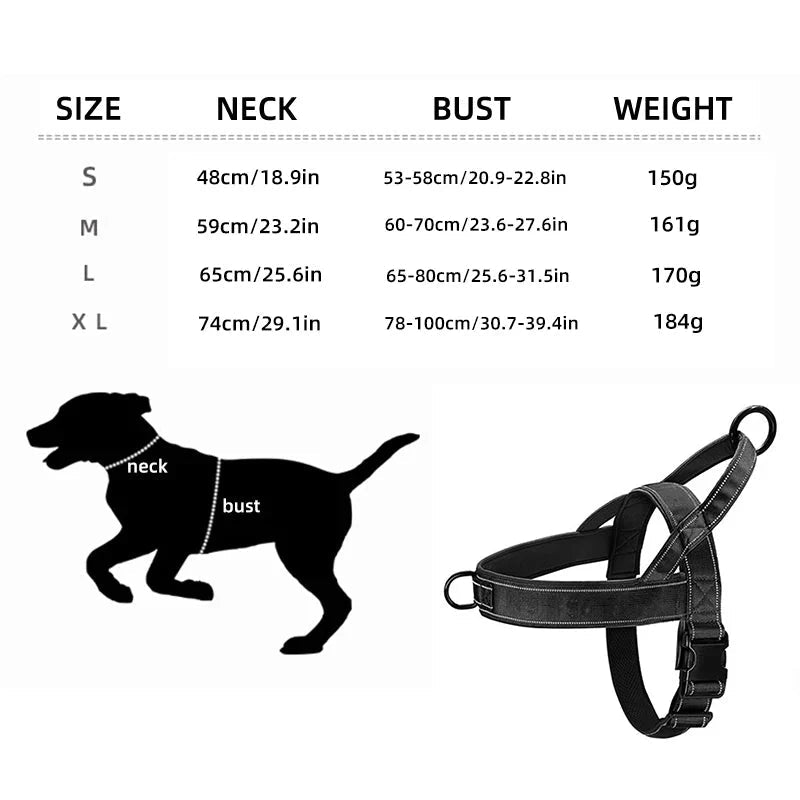 Tactical Chest Harness for Dogs – Adjustable Nylon Harness - Pawtique