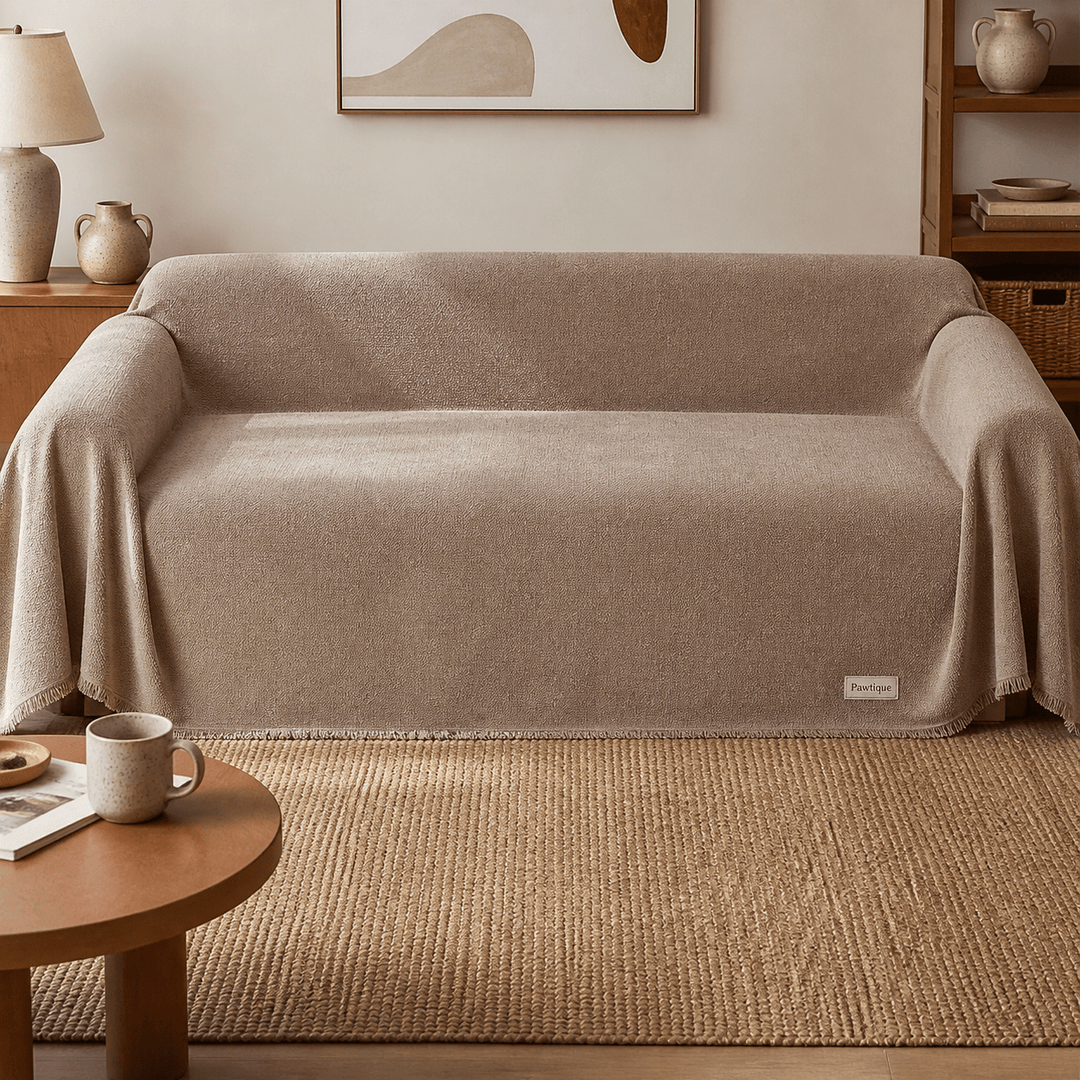 TeddyCloud Water-Resistant Plush Throw Couch Cover - Pawtique