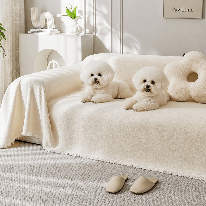 TeddyCloud Water-Resistant Plush Throw Couch Cover - Pawtique
