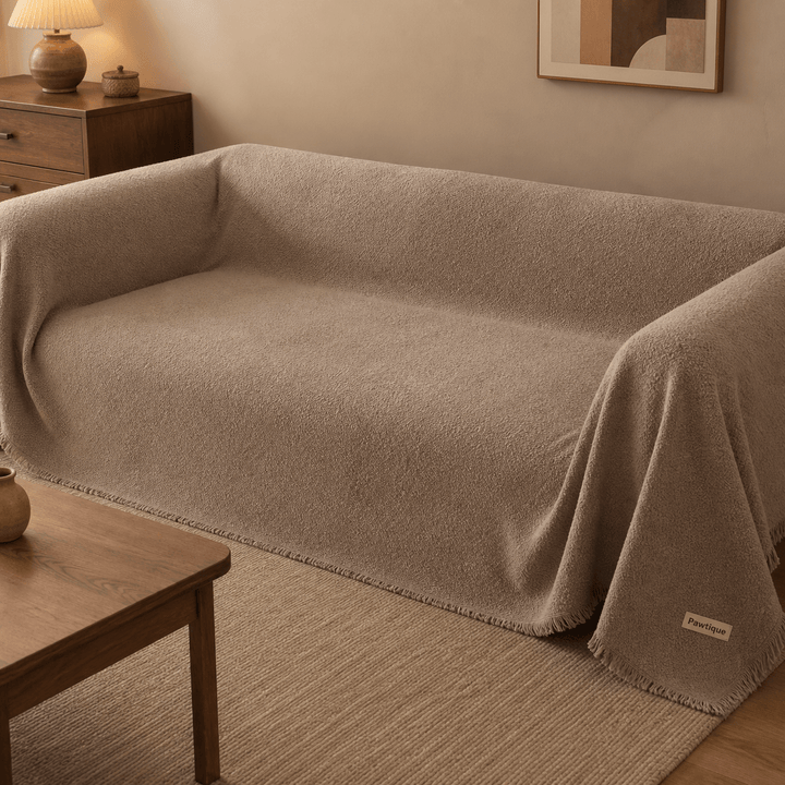 TeddyCloud Water-Resistant Plush Throw Couch Cover - Pawtique