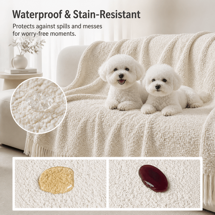 TeddyCloud Water-Resistant Plush Throw Couch Cover - Pawtique