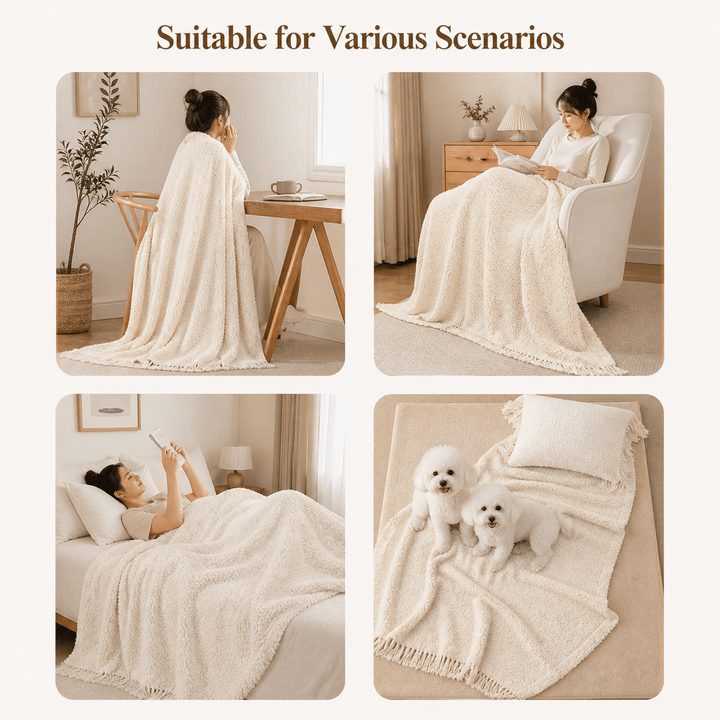TeddyCloud Water-Resistant Plush Throw Couch Cover - Pawtique