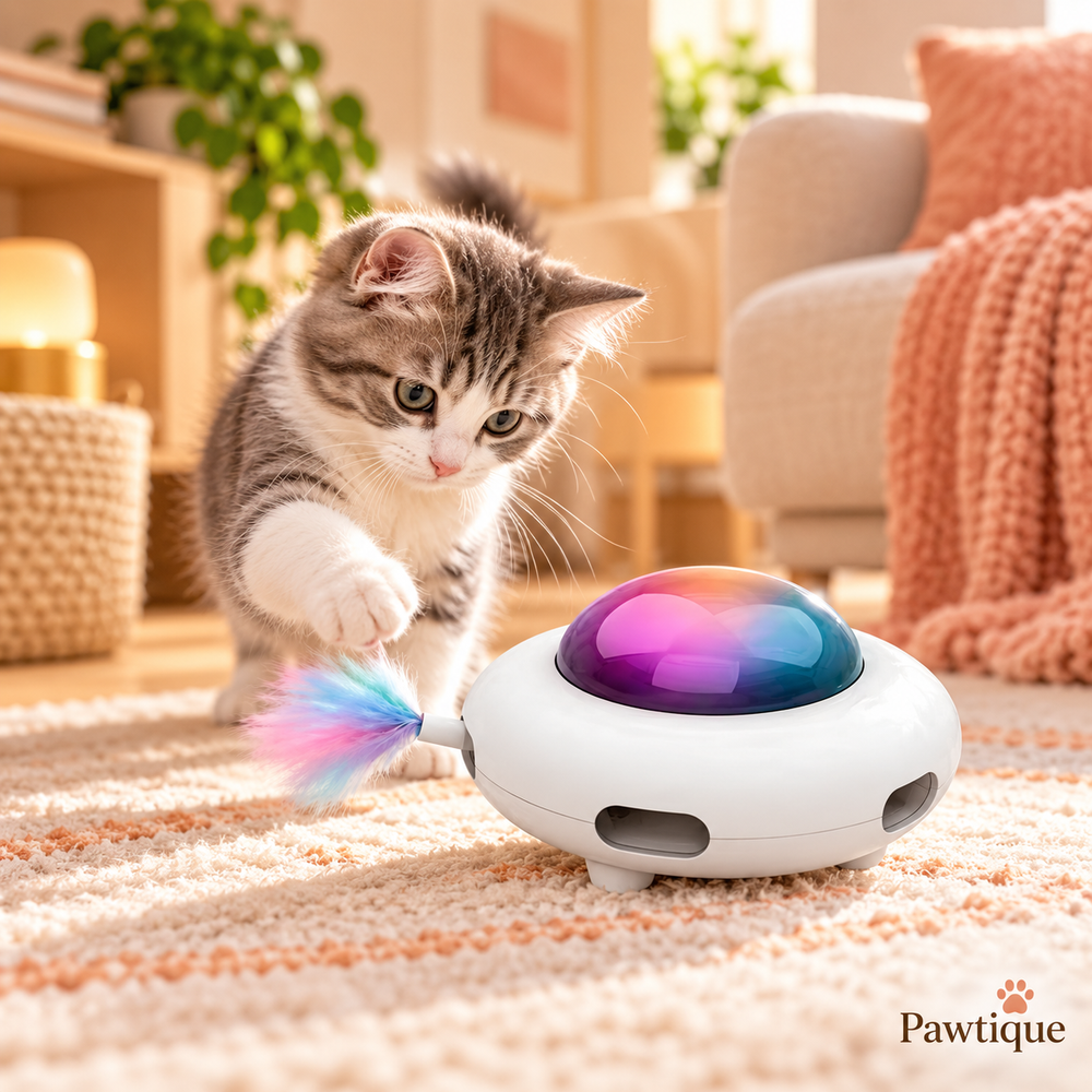 Pawtique UFO electronic cat toy lifestyle