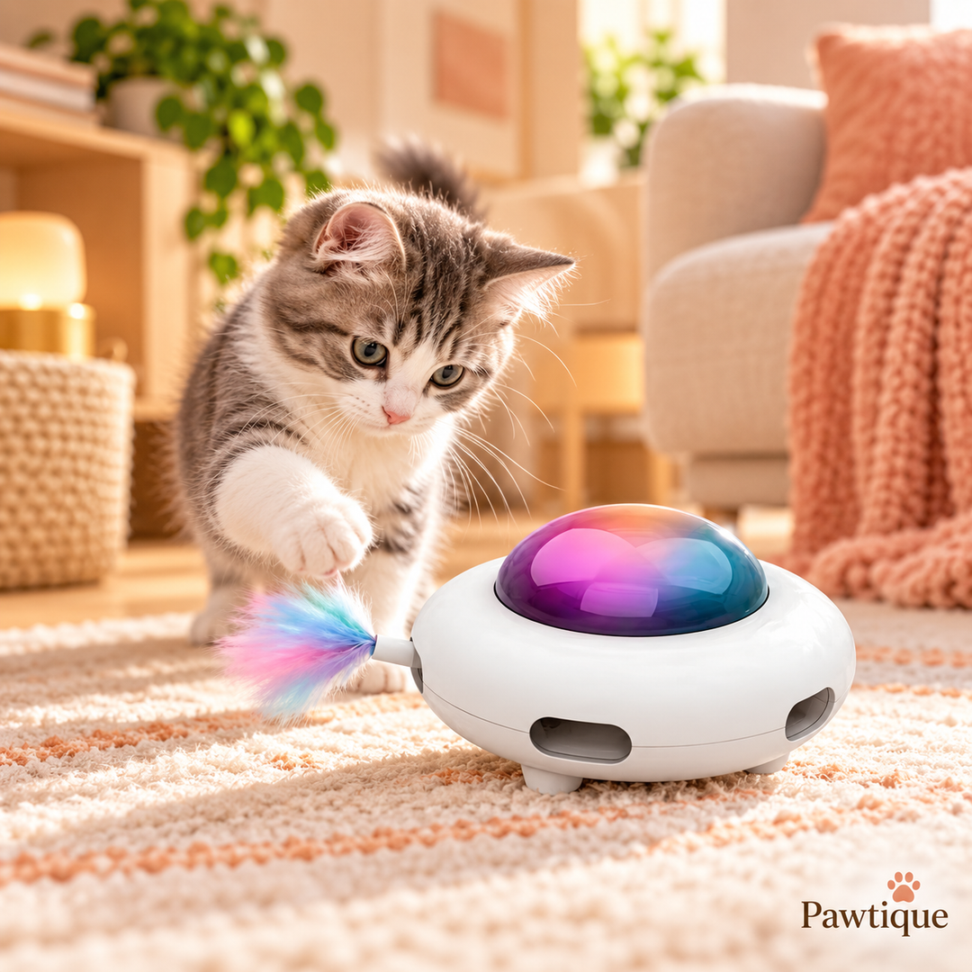 Pawtique UFO electronic cat toy lifestyle