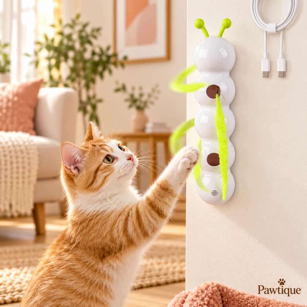 Pawtique wall mounted cat teaser lifestyle