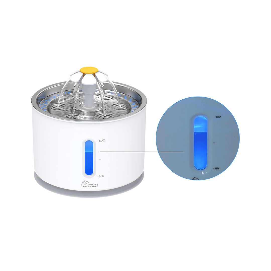 Water Fountain High - grade stainless - steel Upgraded pump with LED light - Pawtique