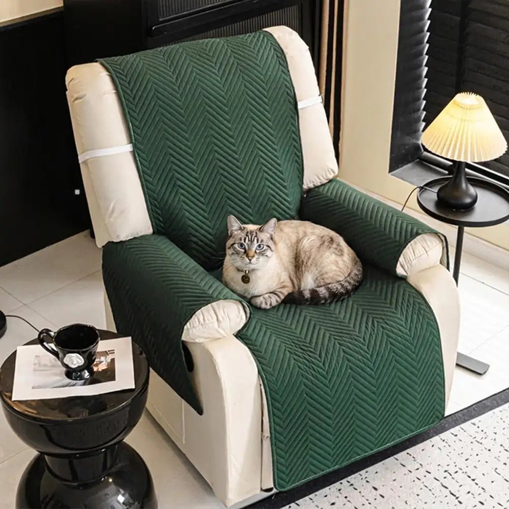 Water-Repellent Furniture Protection Recliner Couch Cover with Elastic Straps - Classic W - Pawtique