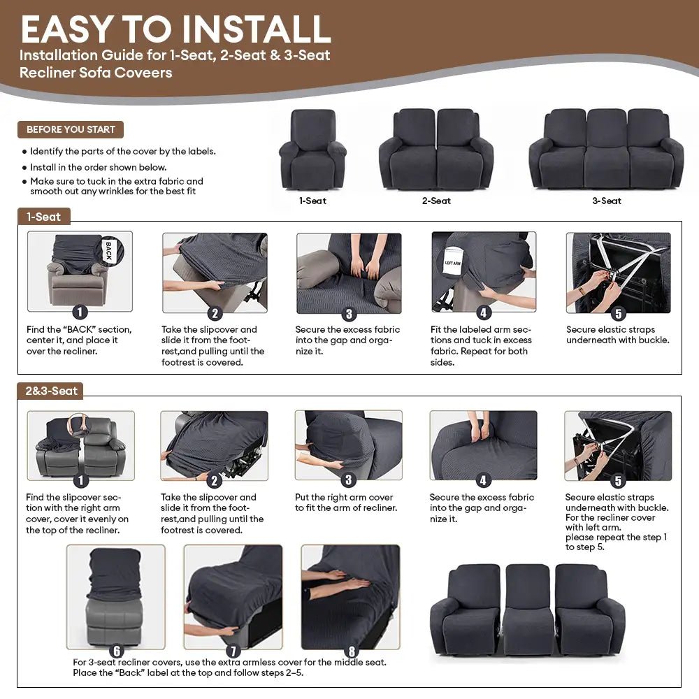 Water-Repellent Scratch-Resistant Elastic Full-Coverage Recliner Couch Cover - Pawtique