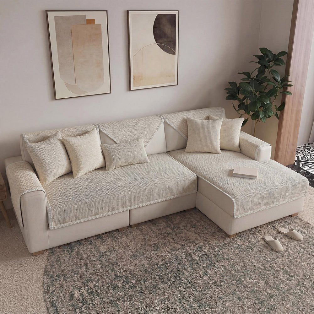 Waterproof Antimicrobial Simple Chenille Fabric Anti-scratch Sectional Couch Cover - Pawtique
