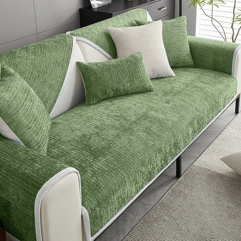 Waterproof Antimicrobial Simple Chenille Fabric Anti-scratch Sectional Couch Cover - Pawtique
