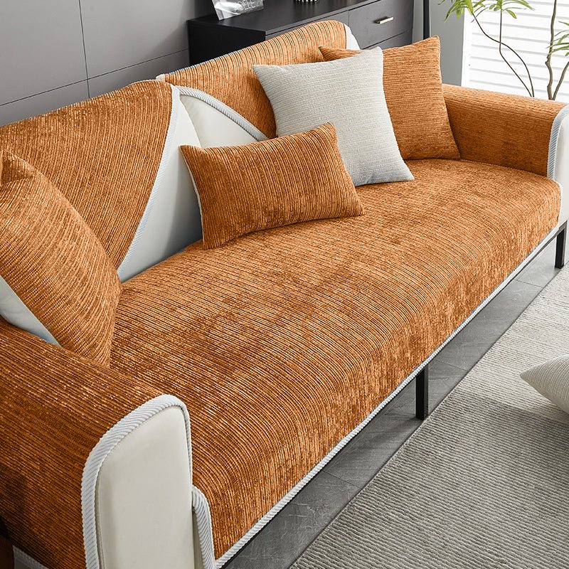Waterproof Antimicrobial Simple Chenille Fabric Anti-scratch Sectional Couch Cover - Pawtique