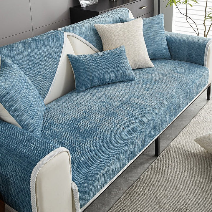 Waterproof Antimicrobial Simple Chenille Fabric Anti-scratch Sectional Couch Cover - Pawtique