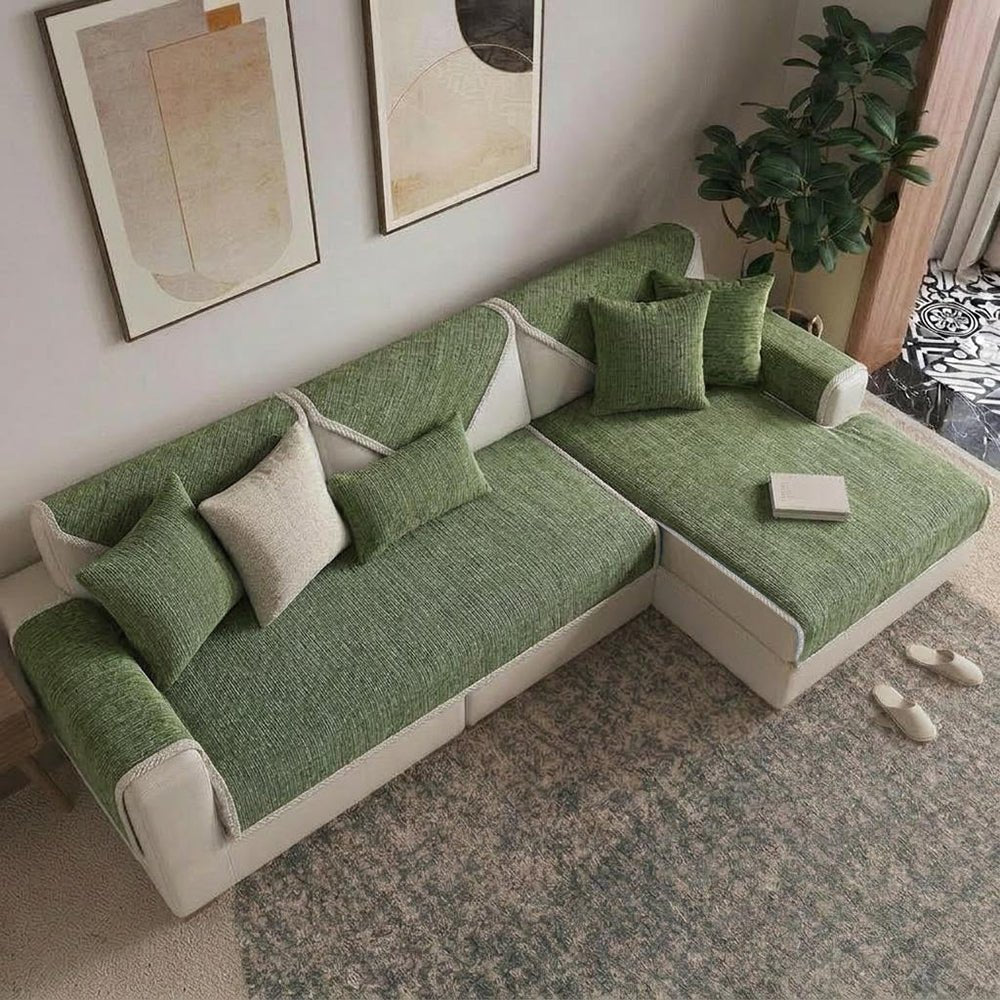Waterproof Antimicrobial Simple Chenille Fabric Anti-scratch Sectional Couch Cover - Pawtique